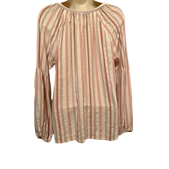 Paige Blouse Long Sleeve Boho Striped Shirt Size Small - Picture 5 of 6